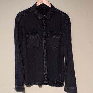 John Varvatos Arvon Western Shirt - Charcoal size L